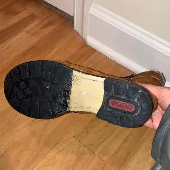 Rieker Brown Leather Ankle Boots with Wool Lining Size 37 - Picture 7 of 8